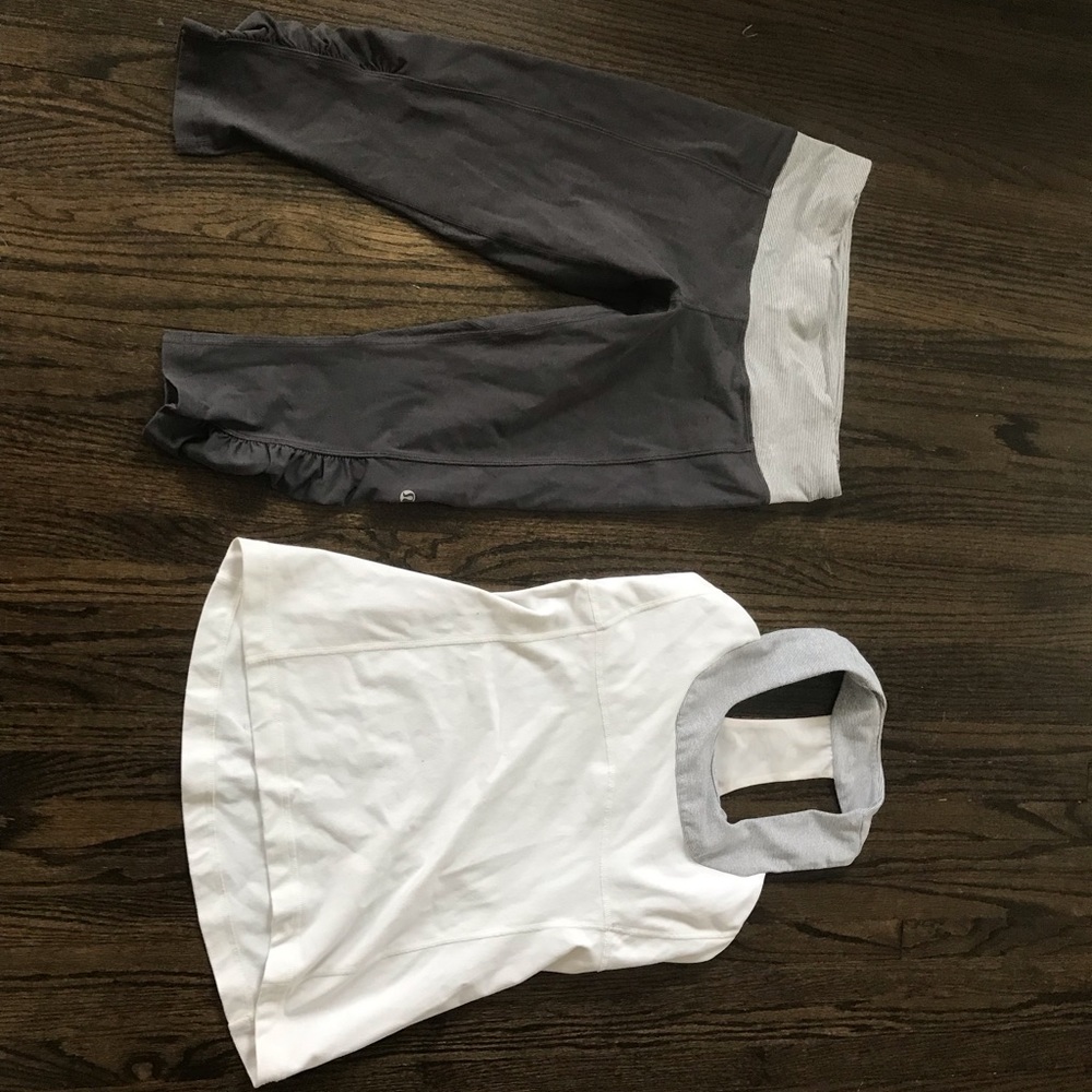 Lululemon yoga pants (size 6) and tank (size 8)